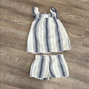 Striped Sleeveless Top and Shorts Set